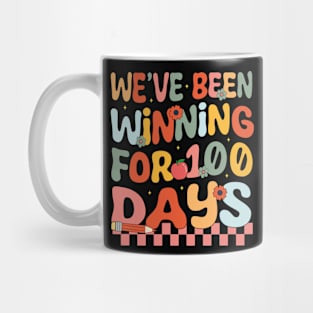 We've Been Winning for 100 Days of School Groovy Teacher Mug